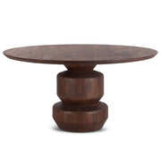 Cambridge Round Mango Wood Dining Table Walnut 60"
