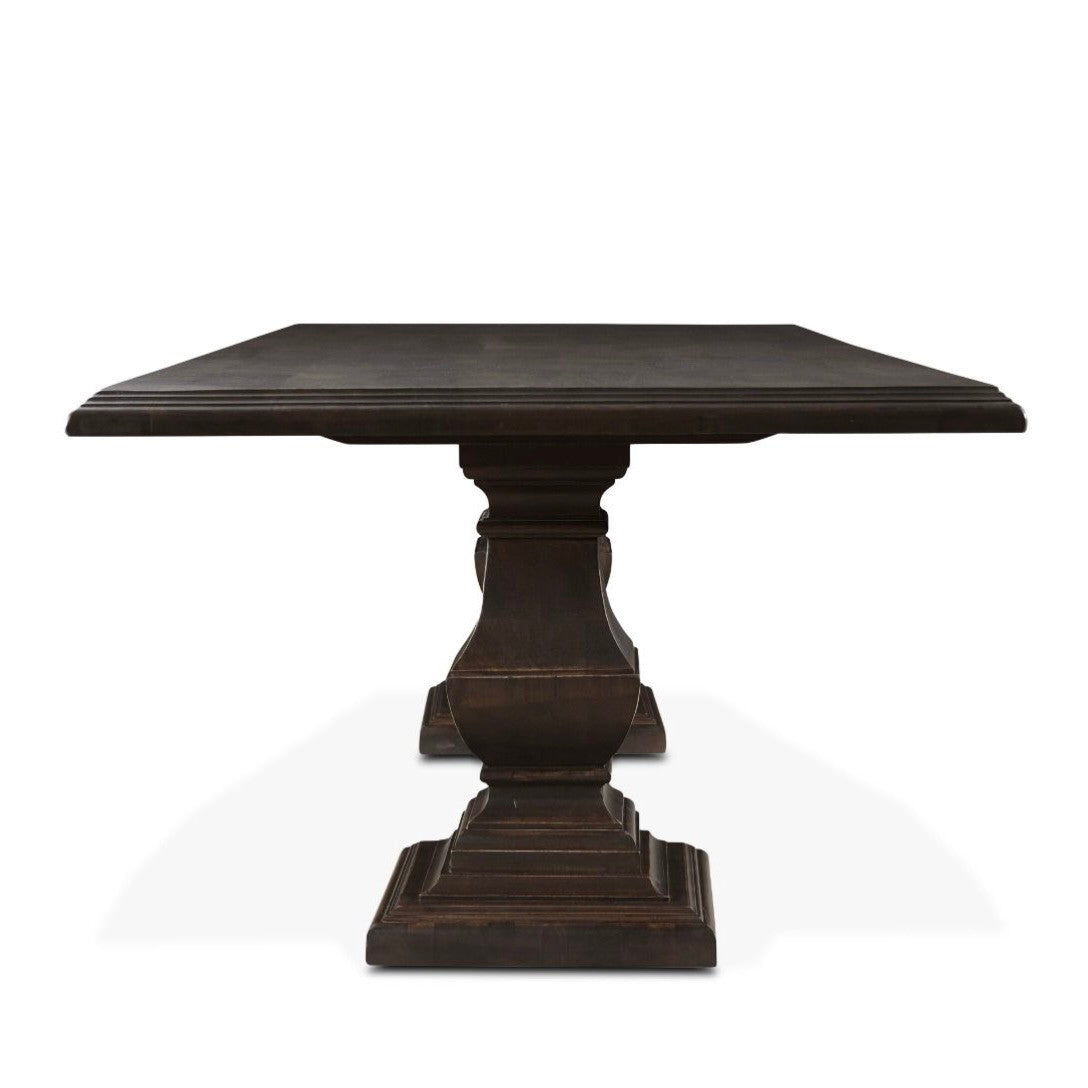Nimes 120" Solid Wood Dining Table in Antique Brown