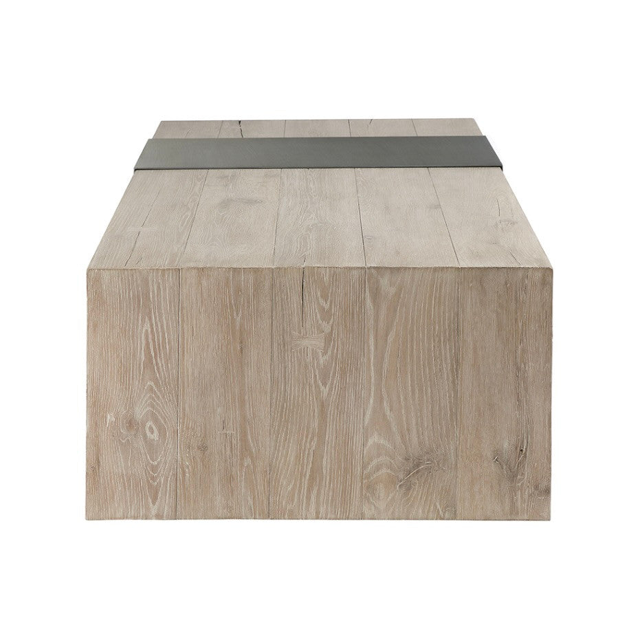 Danica 62" Reclaimed Wood and Iron Coffee Table - White