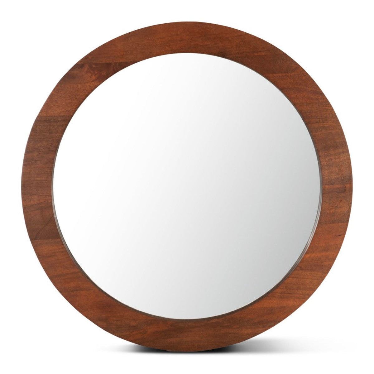 Zoey Contemporary Solid Wood Round Mirror 42"