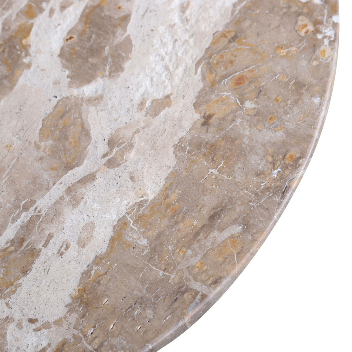 Sperre 18" Round Accent Table with Fancy Brown Marble