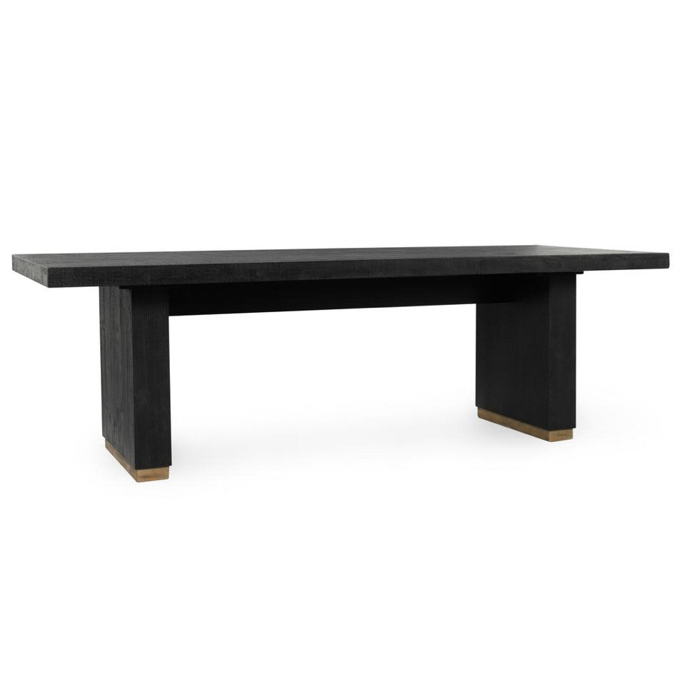 Lynx Reclaimed Wood Dining Table 94" in Carbon Black