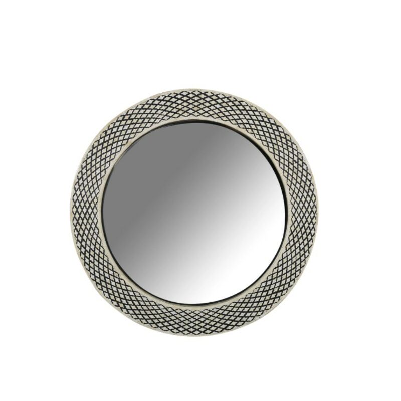 Uma Bone Inlay Round Mirror 46" by Furniture Classics at ZIN Home