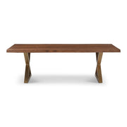 Brooks Dining Table X Base 40" x 92" Americano Top - Brass Base by Urbia - product view
