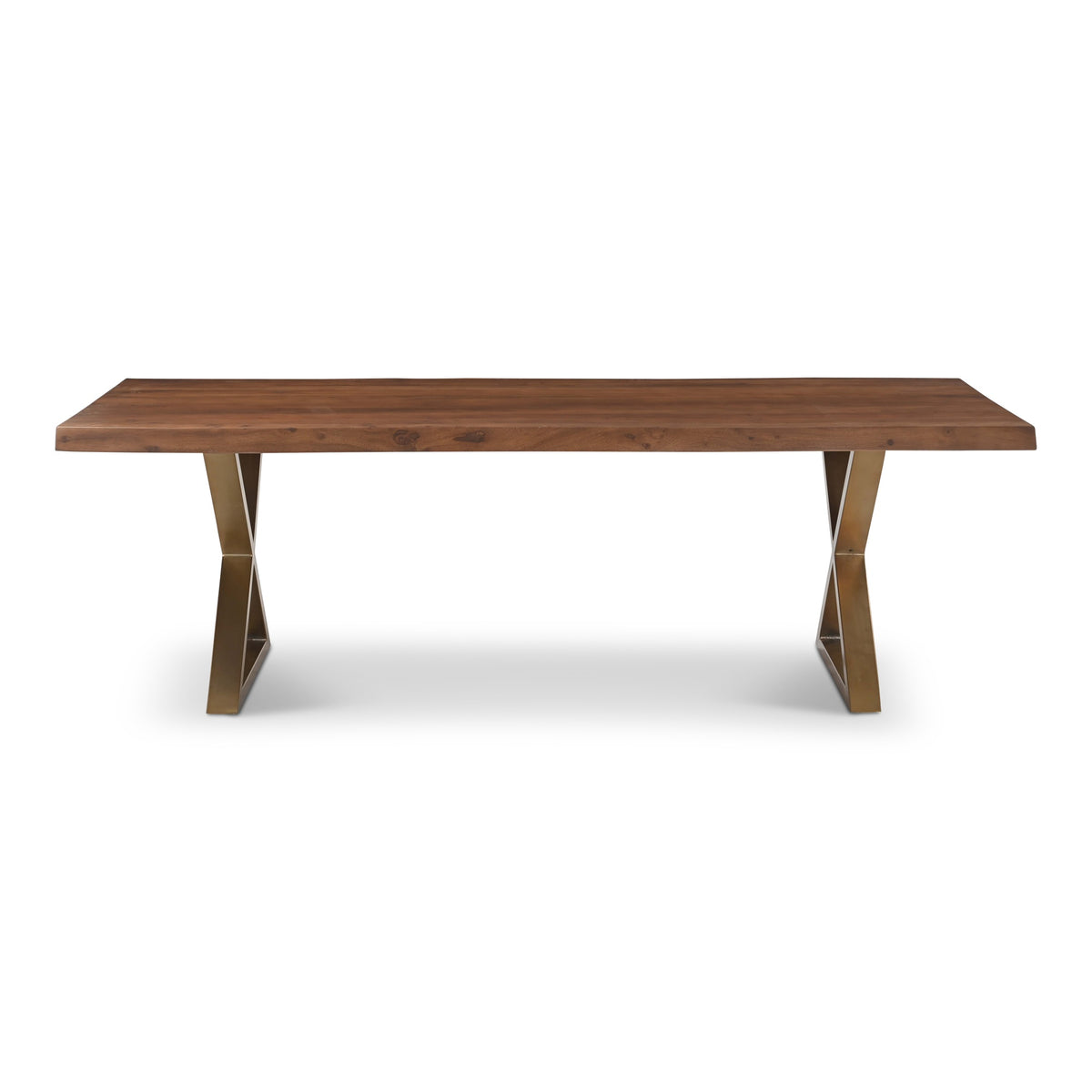 Brooks Dining Table X Base 40" x 92" Americano Top - Brass Base by Urbia - product view