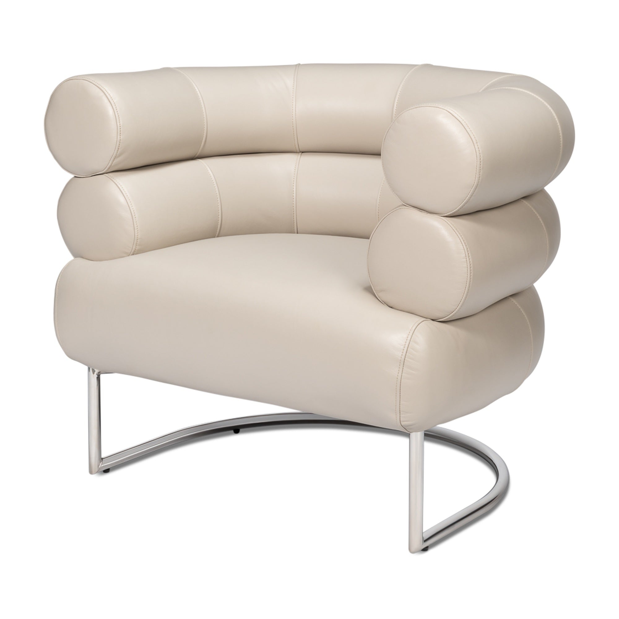 Rondo Occasional Leather Chair,White by Sarreid Ltd
