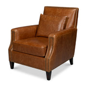 Dimity Distilled Leather Chair,Brown by Sarreid Ltd
