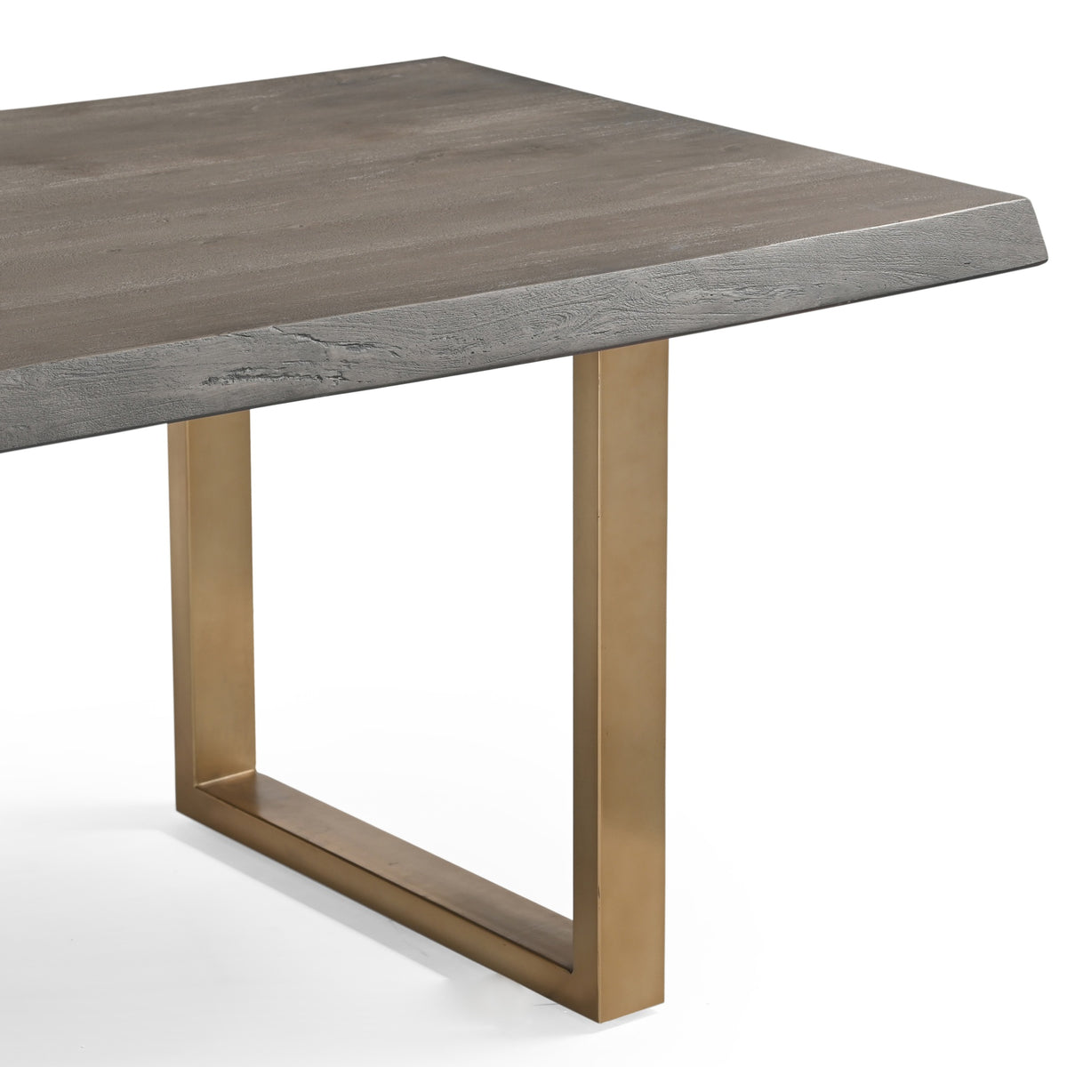 Brooks Dining Table U Base 40" x 92" Sandblasted Grey Top - Brass Base by Urbia - detail 5