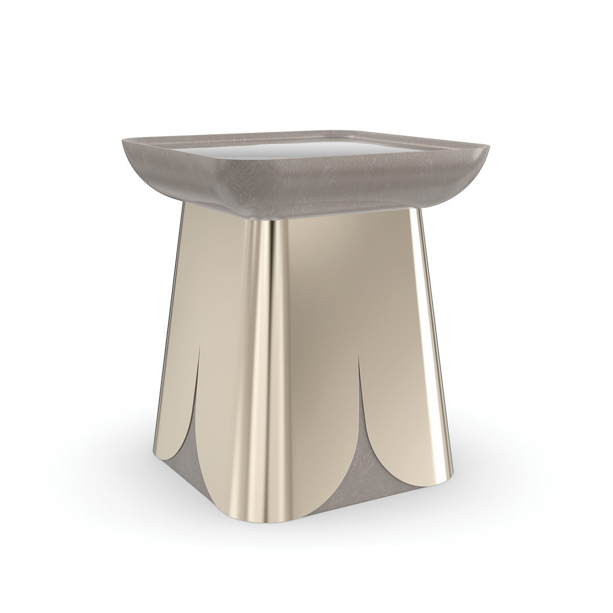 Zenith End Table Charcoal Leaf 22" by Caracole - view 4