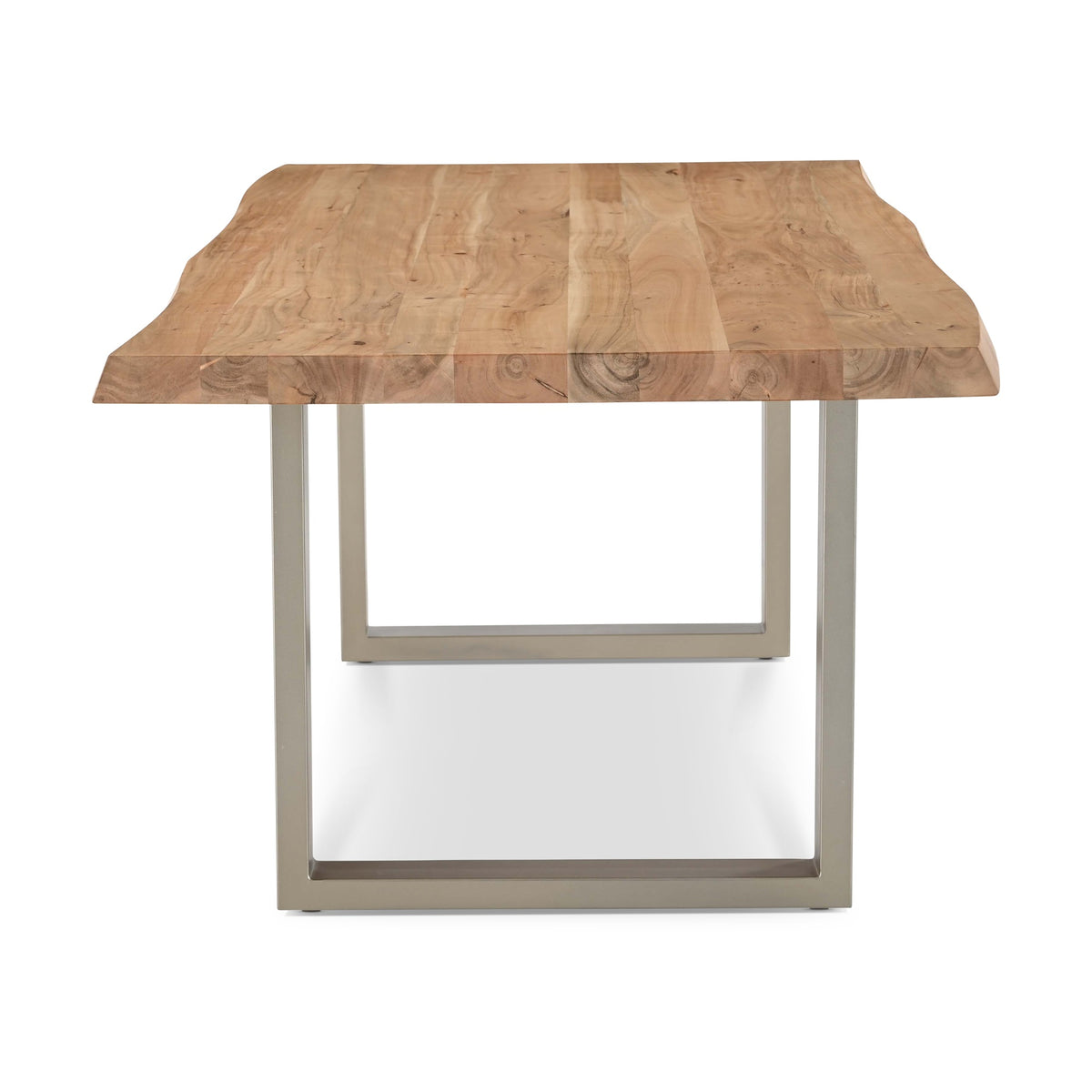 Brooks Dining Table U Base 40" x 79" Teak Top - Pewter Base by Urbia - detail 3