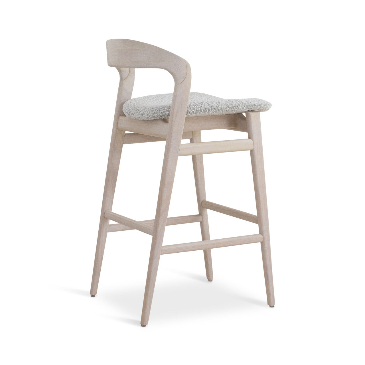 Modern Brazilian - Velma - Bar Stool - Bouclé Crafted Glaze Seat - Nevoa Frame