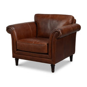 Leather Chair, Newark Brown by Sarreid Ltd