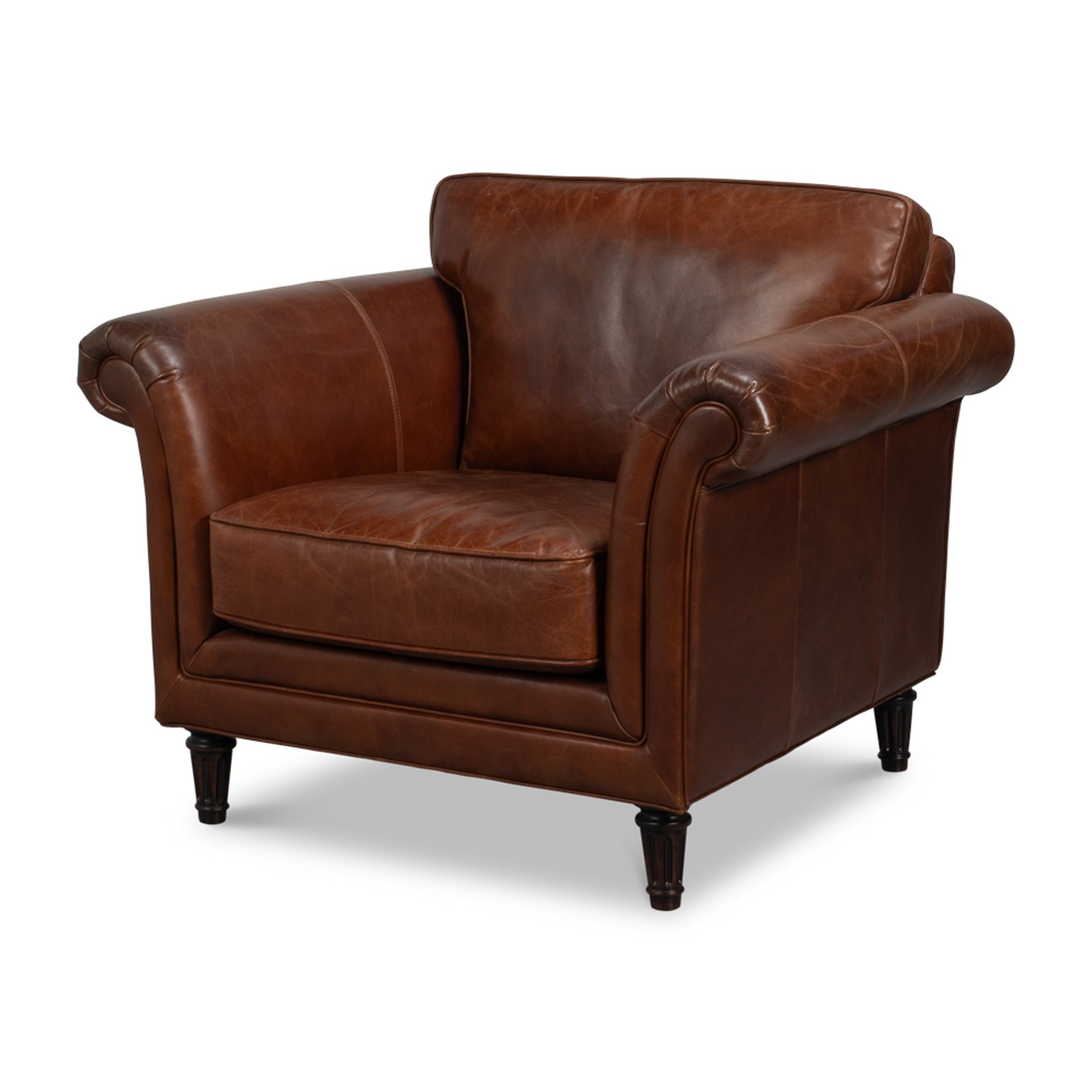 Leather Chair, Newark Brown by Sarreid Ltd