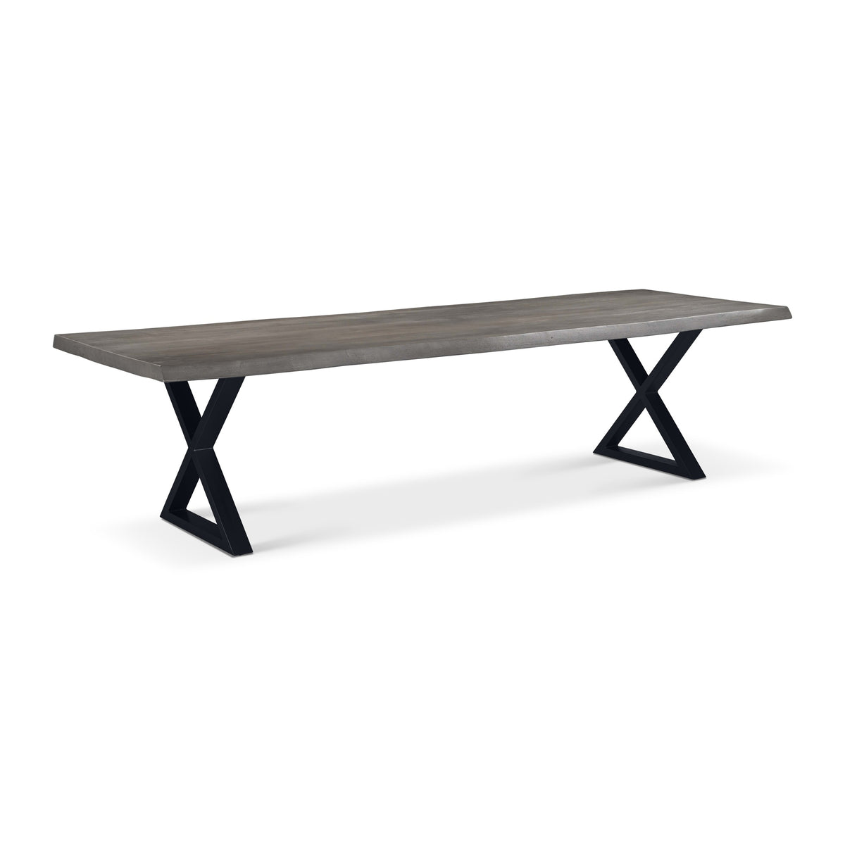 Brooks Dining Table X Base 40" x 116" Sandblasted Grey Top - Black Base by Urbia - detail 2