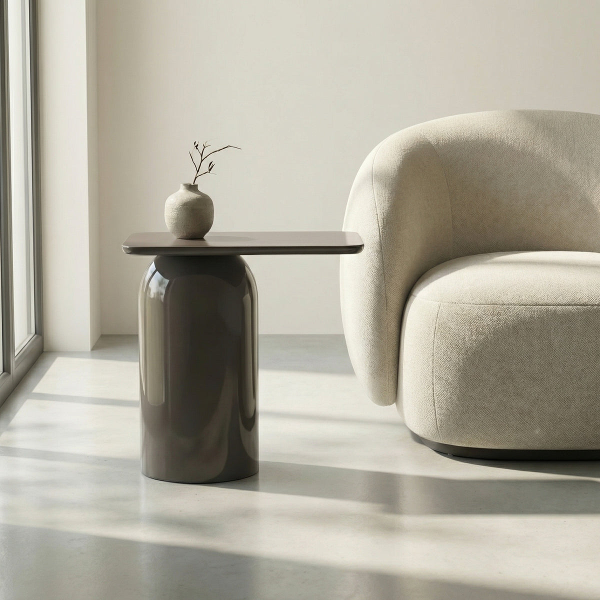 Alessia Enamel End Table Deep Umber Brown by Urbia - detail 6