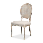Oval Cane Back S/Chair,Grey Oak, Taupe by Sarreid Ltd