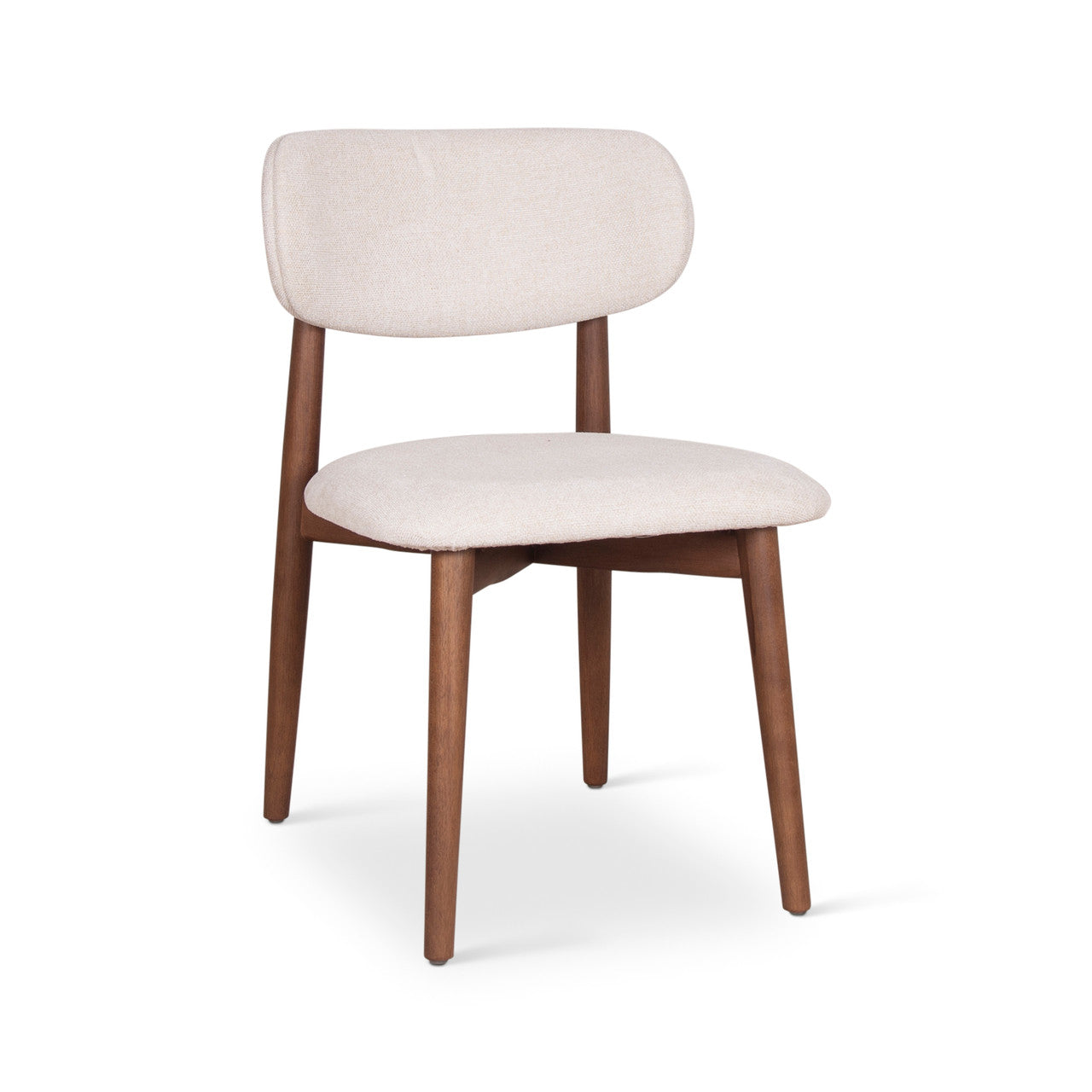 Modern Brazilian - Lucia Side Chair - Harvest Natural Upholstery - Nogal Frame
