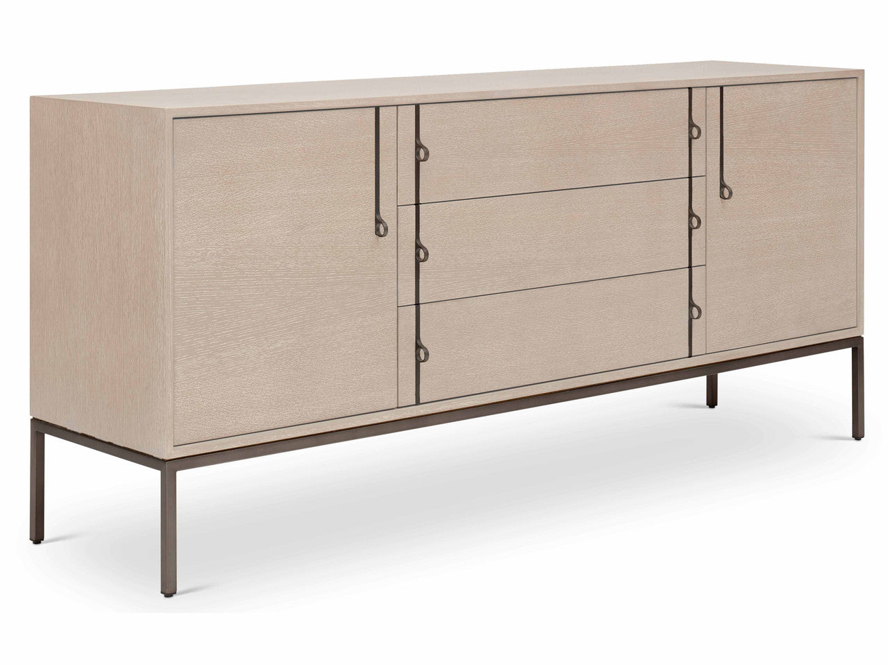 IE Series - Holly Buffet - Taupe Grey - Gun Metal Base