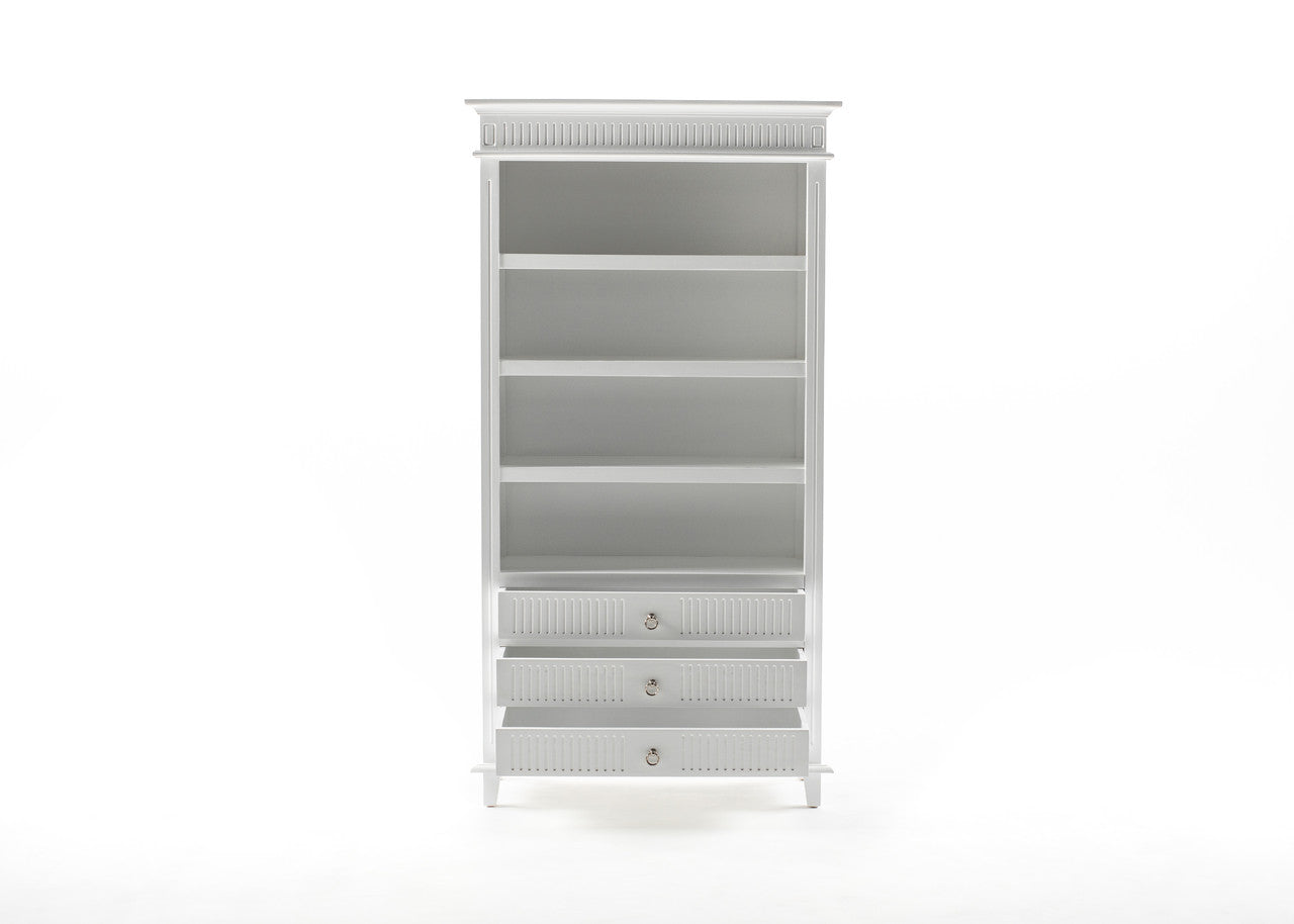 Scandi Coastal Bookcase with 3 Drawers 39"