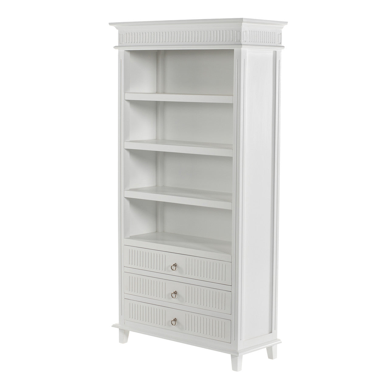 Scandi Coastal Bookcase with 3 Drawers 39"