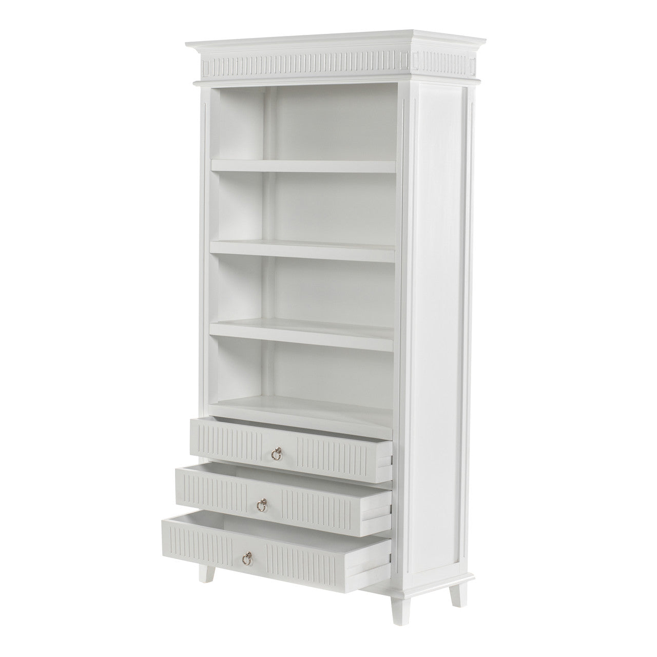 Scandi Coastal Bookcase with 3 Drawers 39"