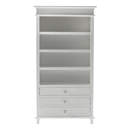 Scandi Coastal Bookcase with 3 Drawers 39"