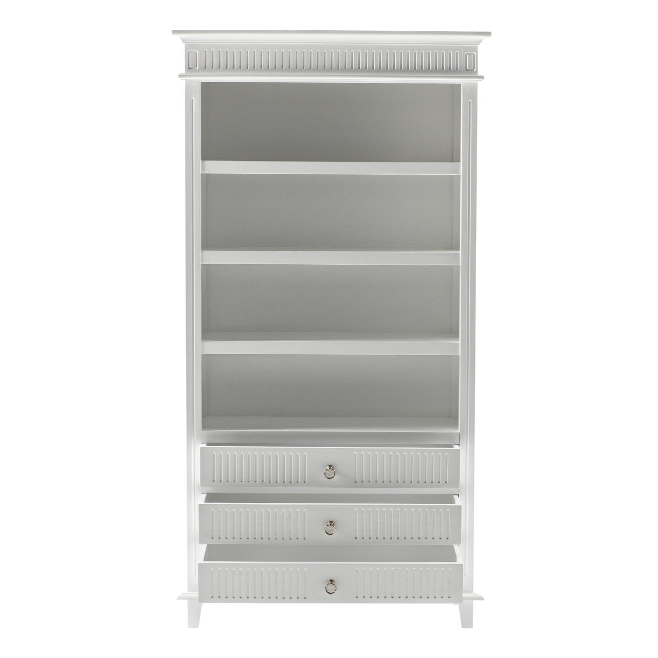 Scandi Coastal Bookcase with 3 Drawers 39"
