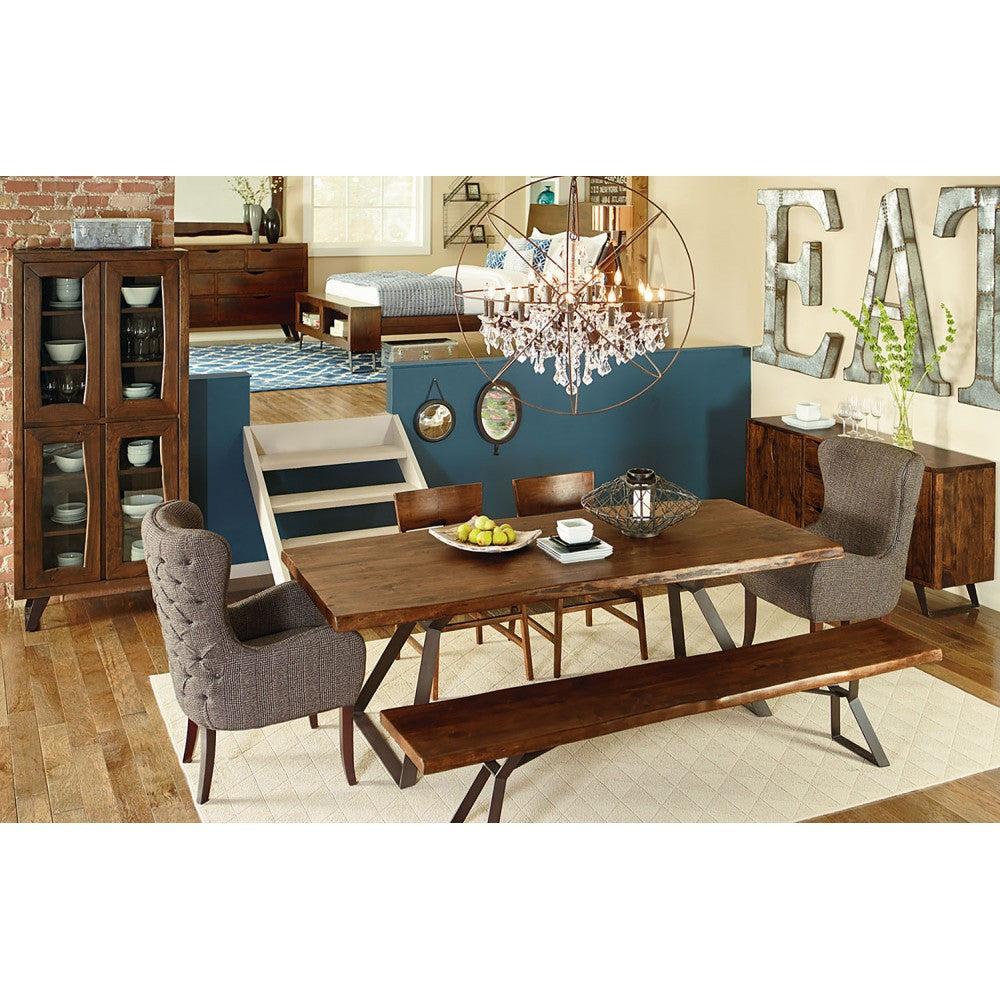 Brooklyn Loft Live Edge Solid Wood Iron Leg Dining Table