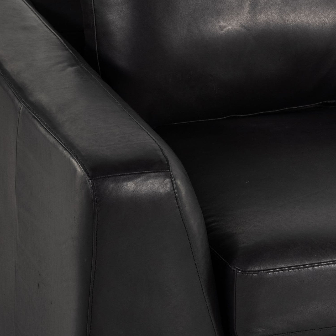 Colt 2 Piece Heirloom Black Leather Sectional RAF Chaise