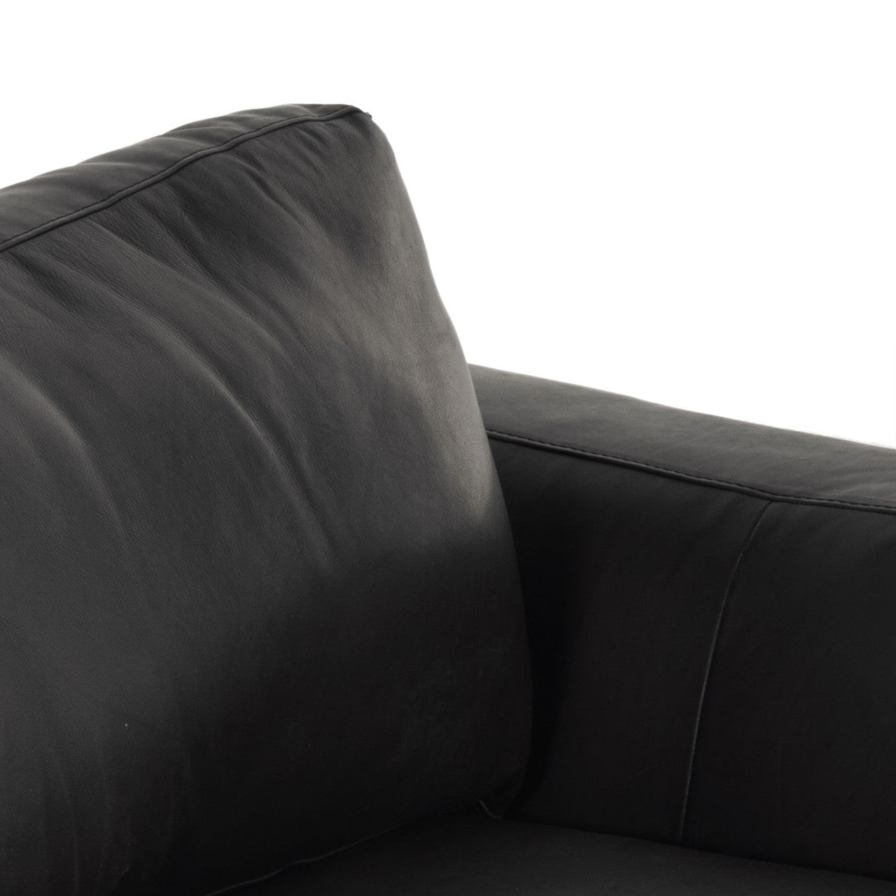 Colt 2 Piece Heirloom Black Leather Sectional RAF Chaise