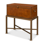 Remington Leather Box On Stand by Sarreid Ltd