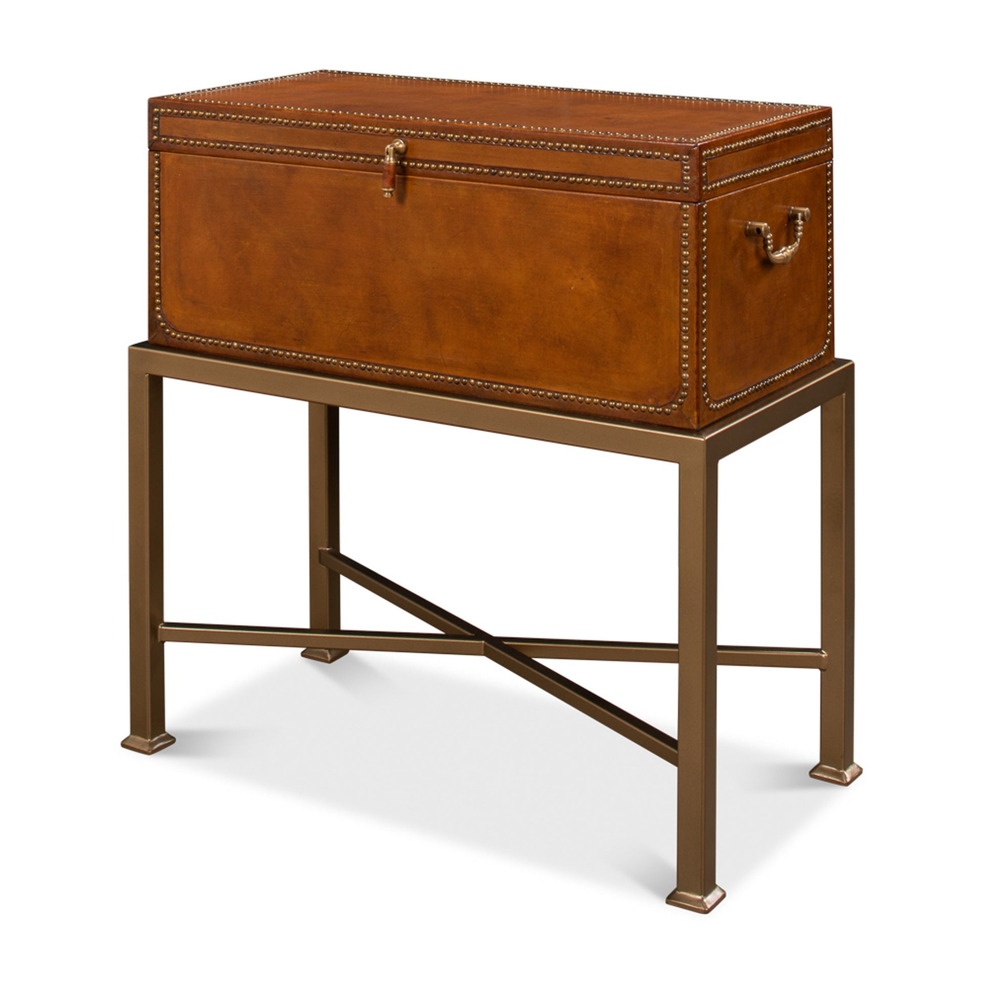 Remington Leather Box On Stand by Sarreid Ltd
