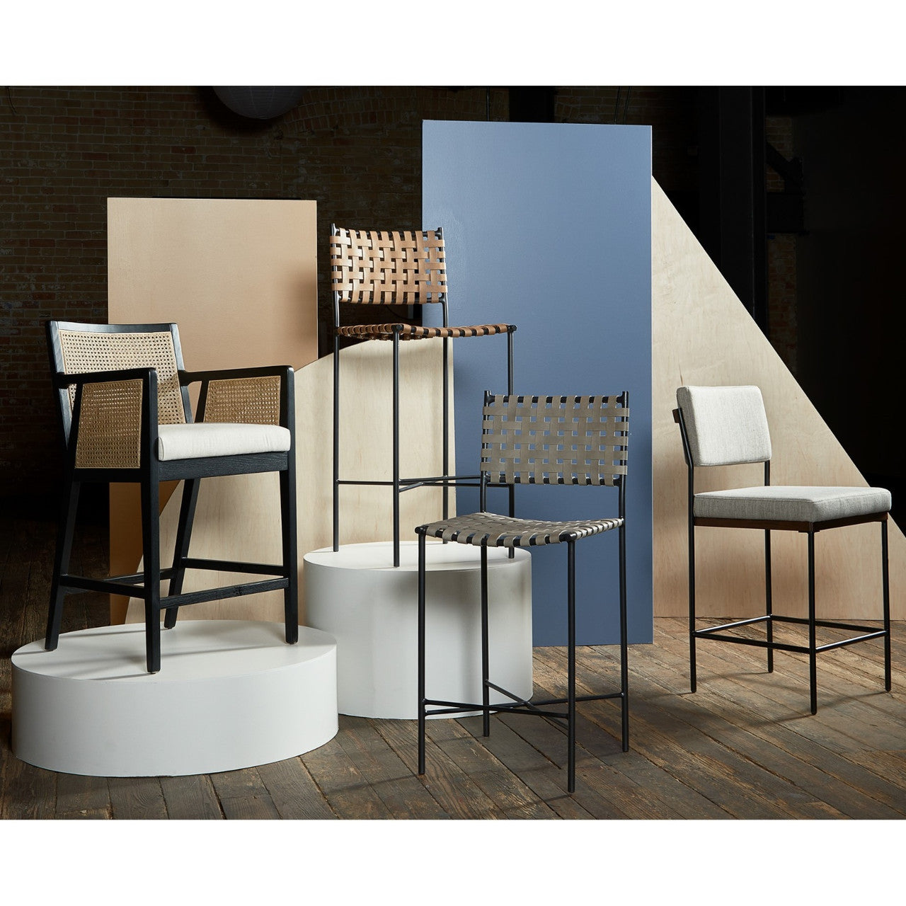 Antonia Cane Brushed Ebony Counter Stool