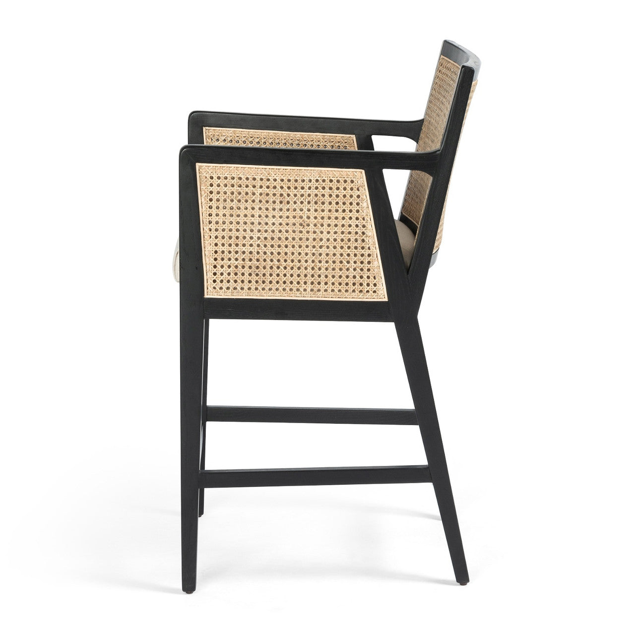 Antonia Cane Brushed Ebony Counter Stool