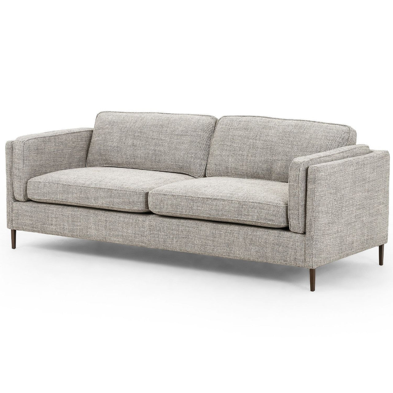 Emery Mid Century Modern Thames Coal Sofa with Bronze Legs