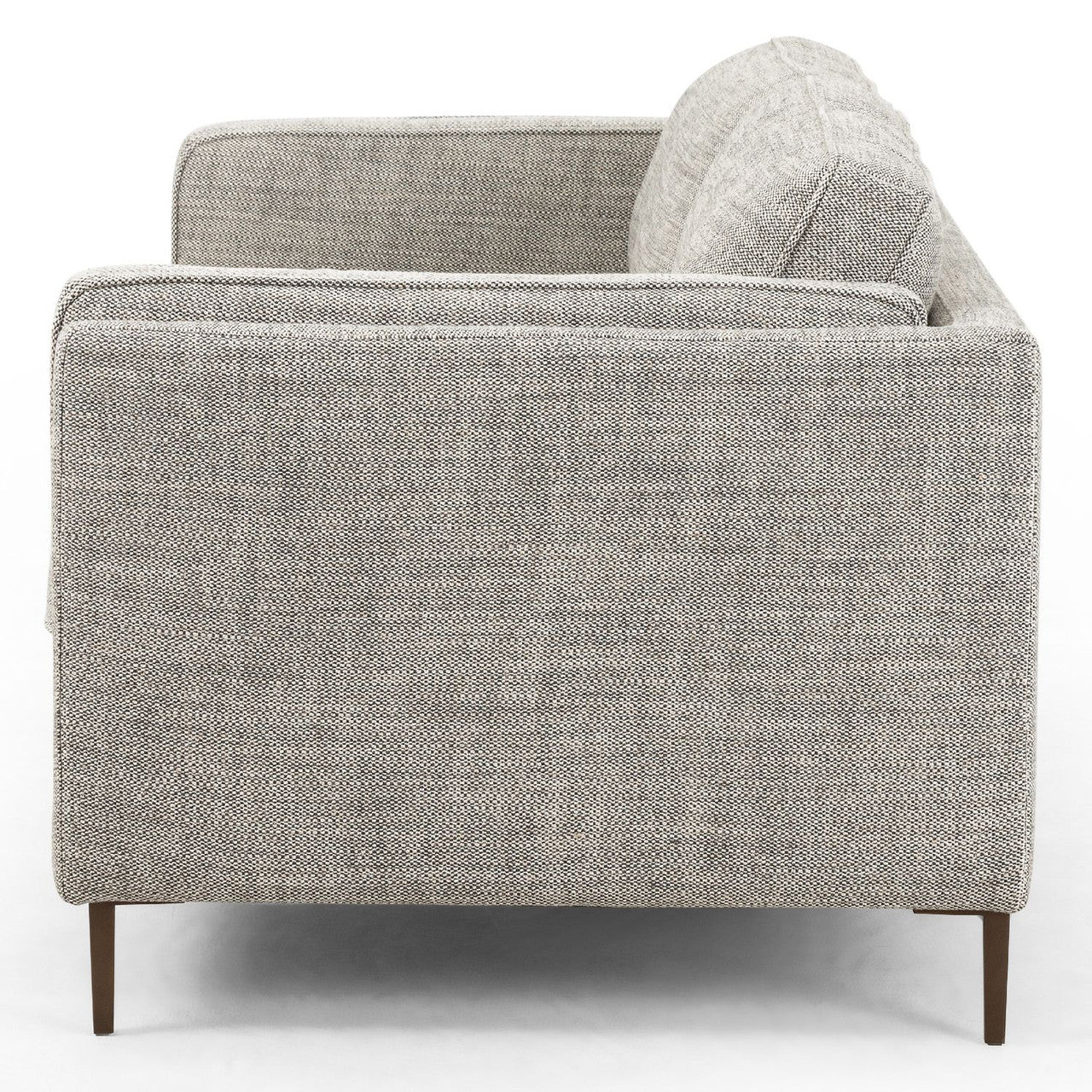 Emery Mid Century Modern Thames Coal Sofa with Bronze Legs