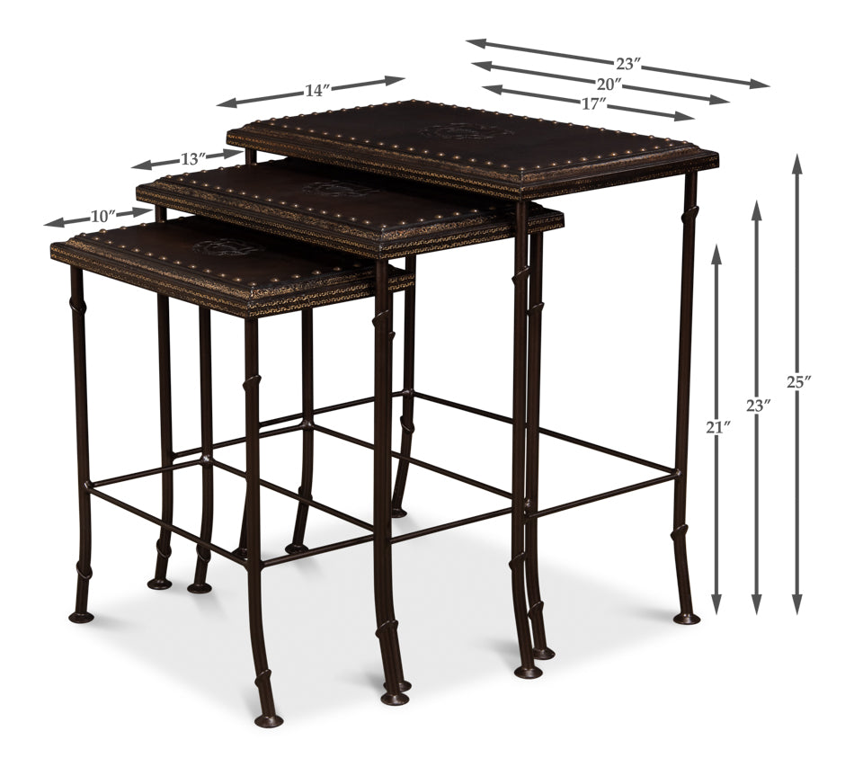 Noble Nesting Tables, Set Of 3 by Sarreid Ltd - view 6