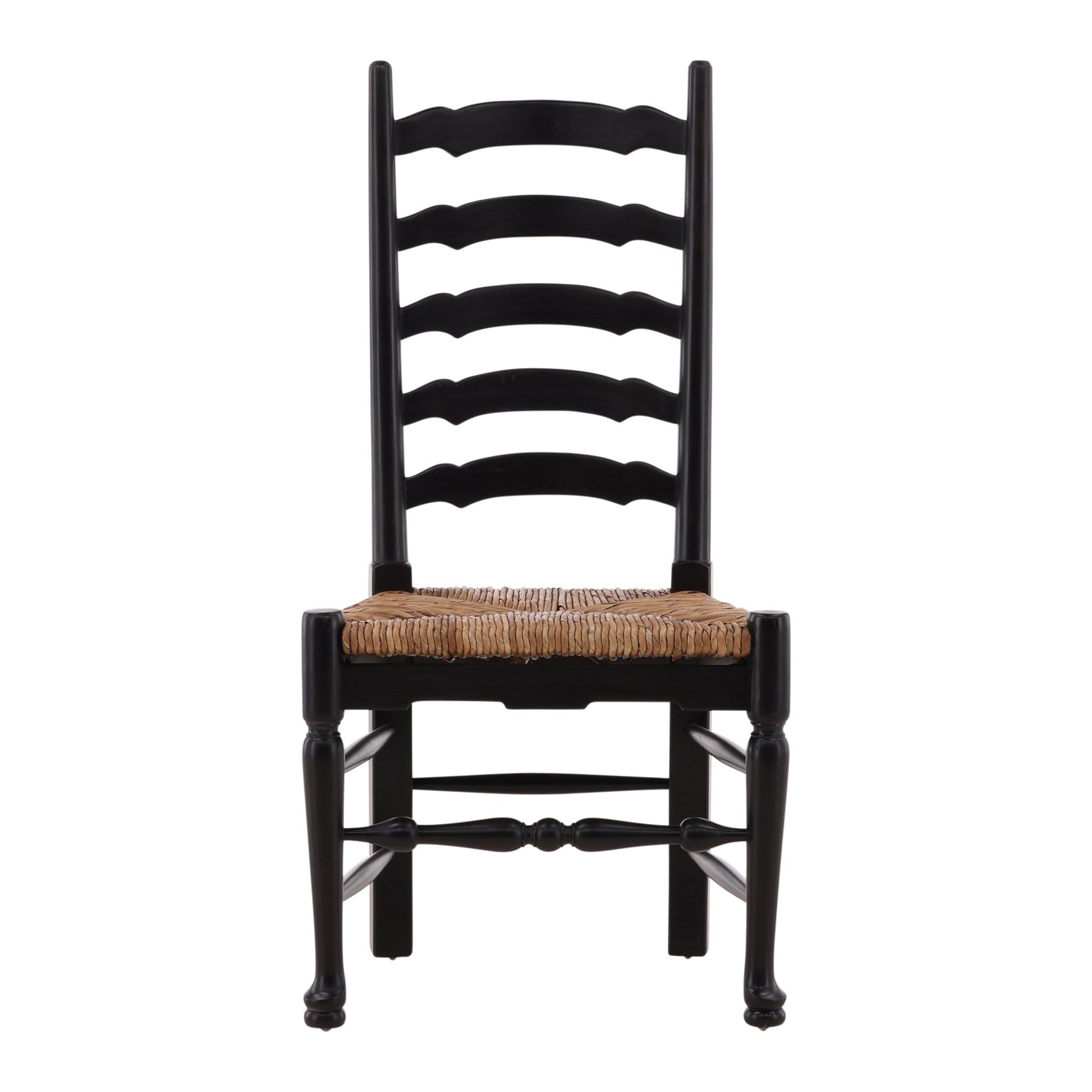 English Country Ladderback Black Side Chair detail view by Furniture Classics at ZIN Home