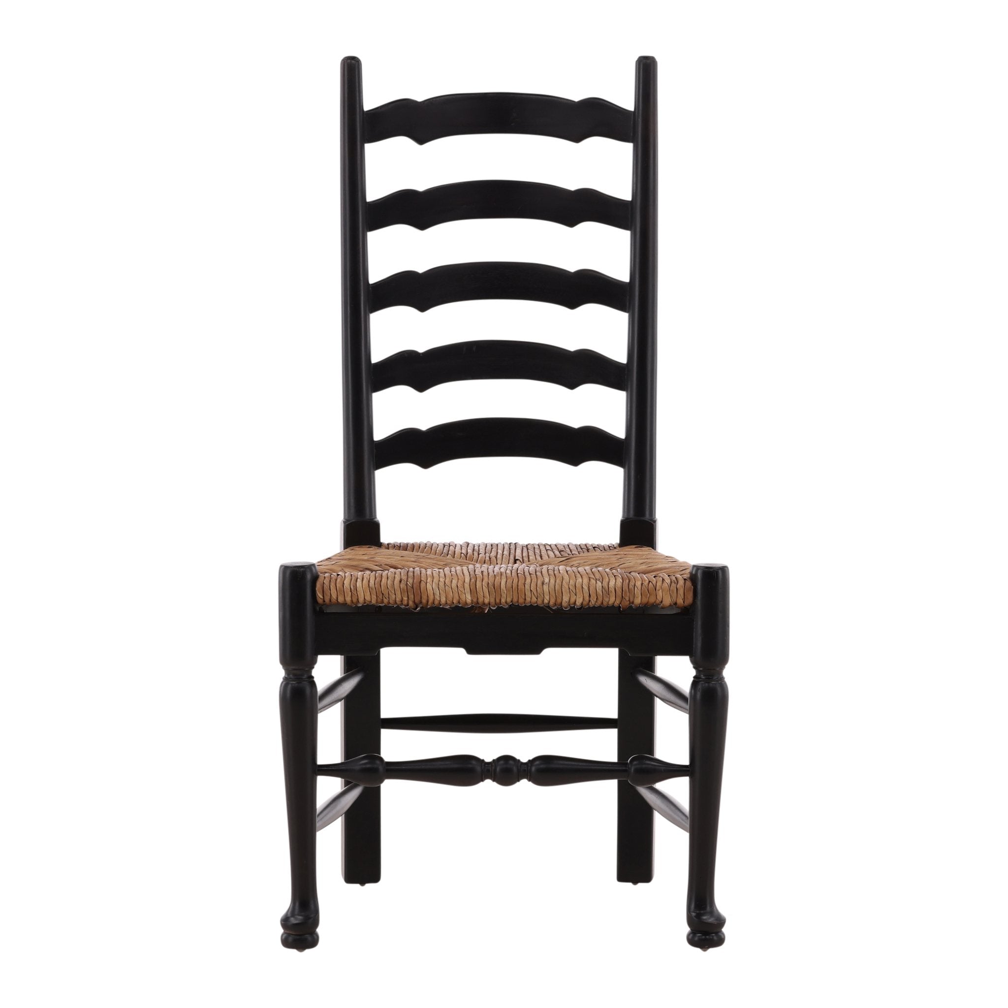 English Country Ladderback Black Side Chair detail view by Furniture Classics at ZIN Home