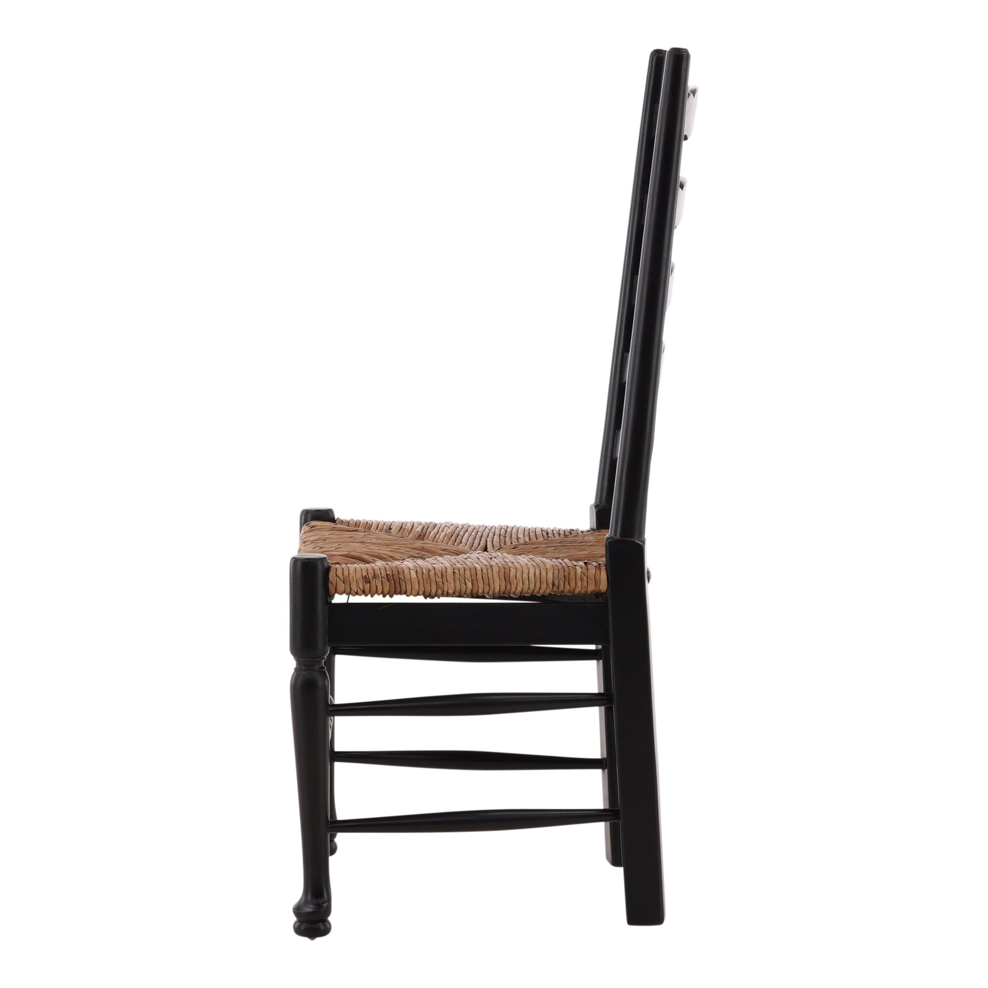 English Country Ladderback Black Side Chair detail view by Furniture Classics at ZIN Home