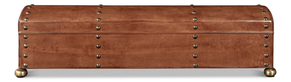 Telescope Leather Box W/Tacks by Sarreid Ltd - view 8