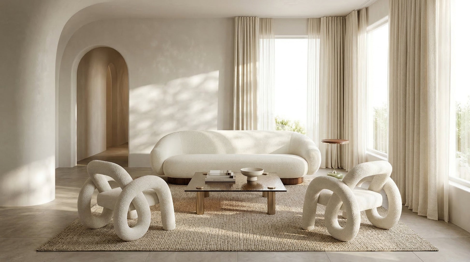 Smoosh Sofa Champagne Gold 84" by Caracole - view 2