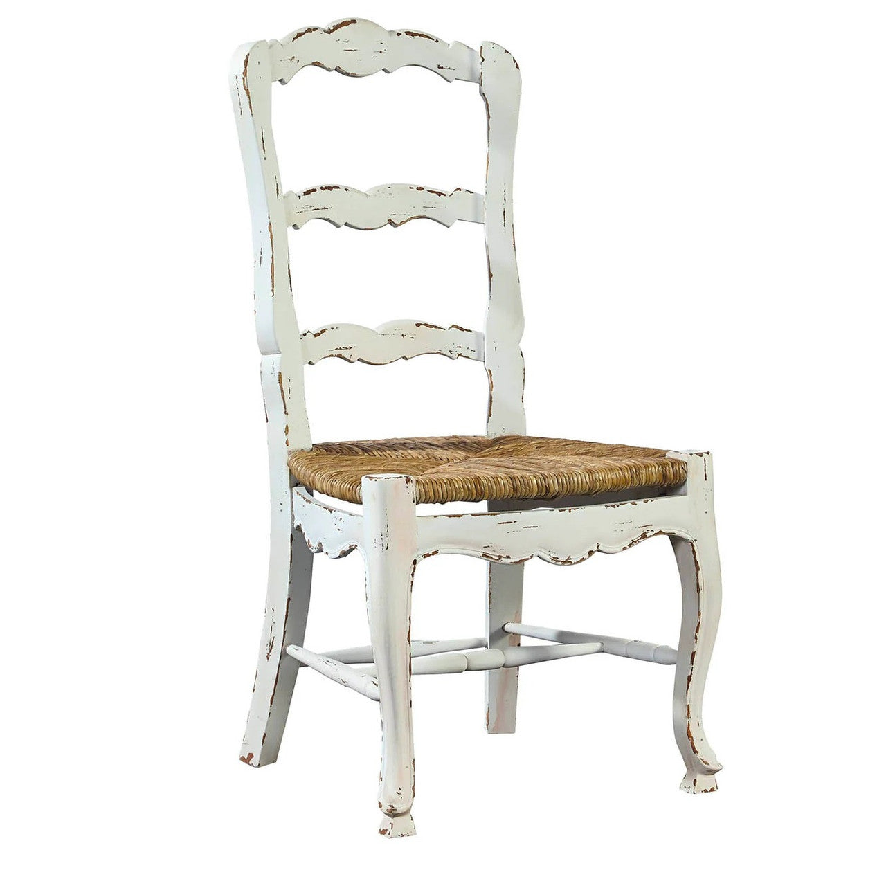 French Patisserie Ladderback White Side Chair