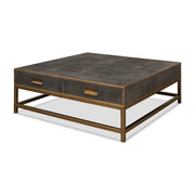 Gideon Shagreen Sq.Coffee Table,Ant.Grey by Sarreid Ltd
