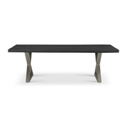 Brooks Dining Table X Base 40" x 92" Ebonized Top - Pewter Base by Urbia - product view