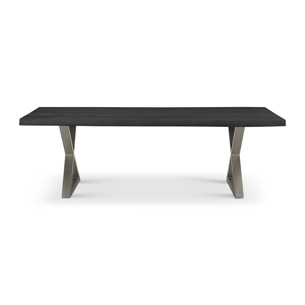 Brooks Dining Table X Base 40" x 92" Ebonized Top - Pewter Base by Urbia - product view