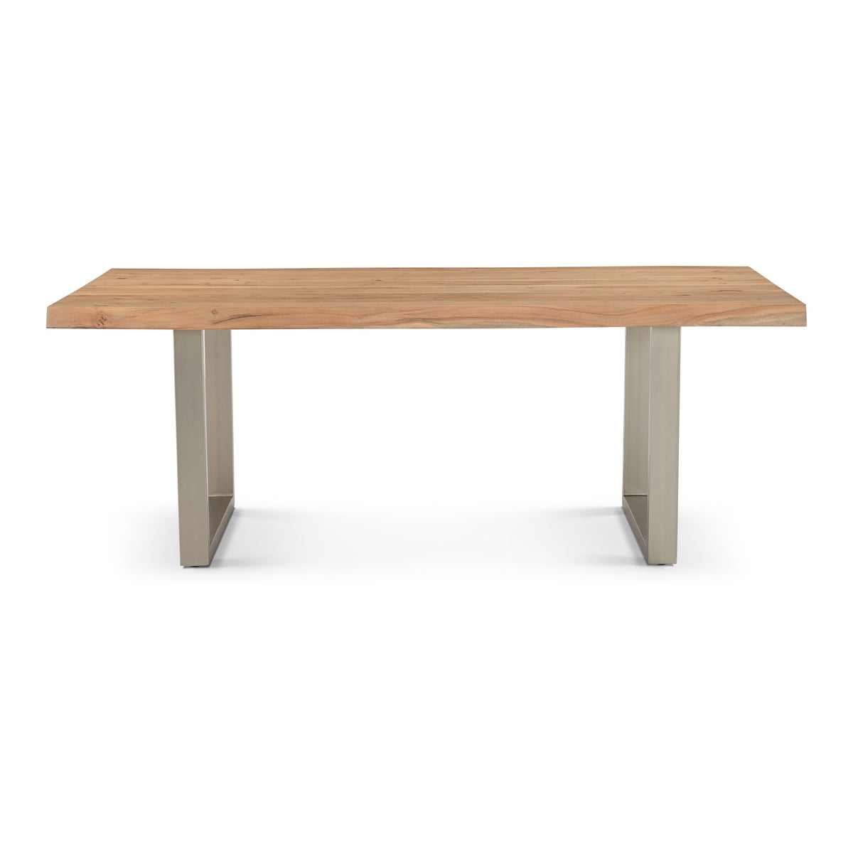 Brooks Dining Table U Base 40" x 79" Teak Top - Pewter Base by Urbia - product view