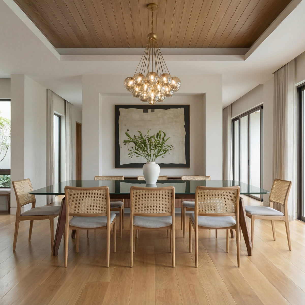Charlotte Dining Chair Damasco, Harvest Natural, Natural Cane by Urbia - detail 6