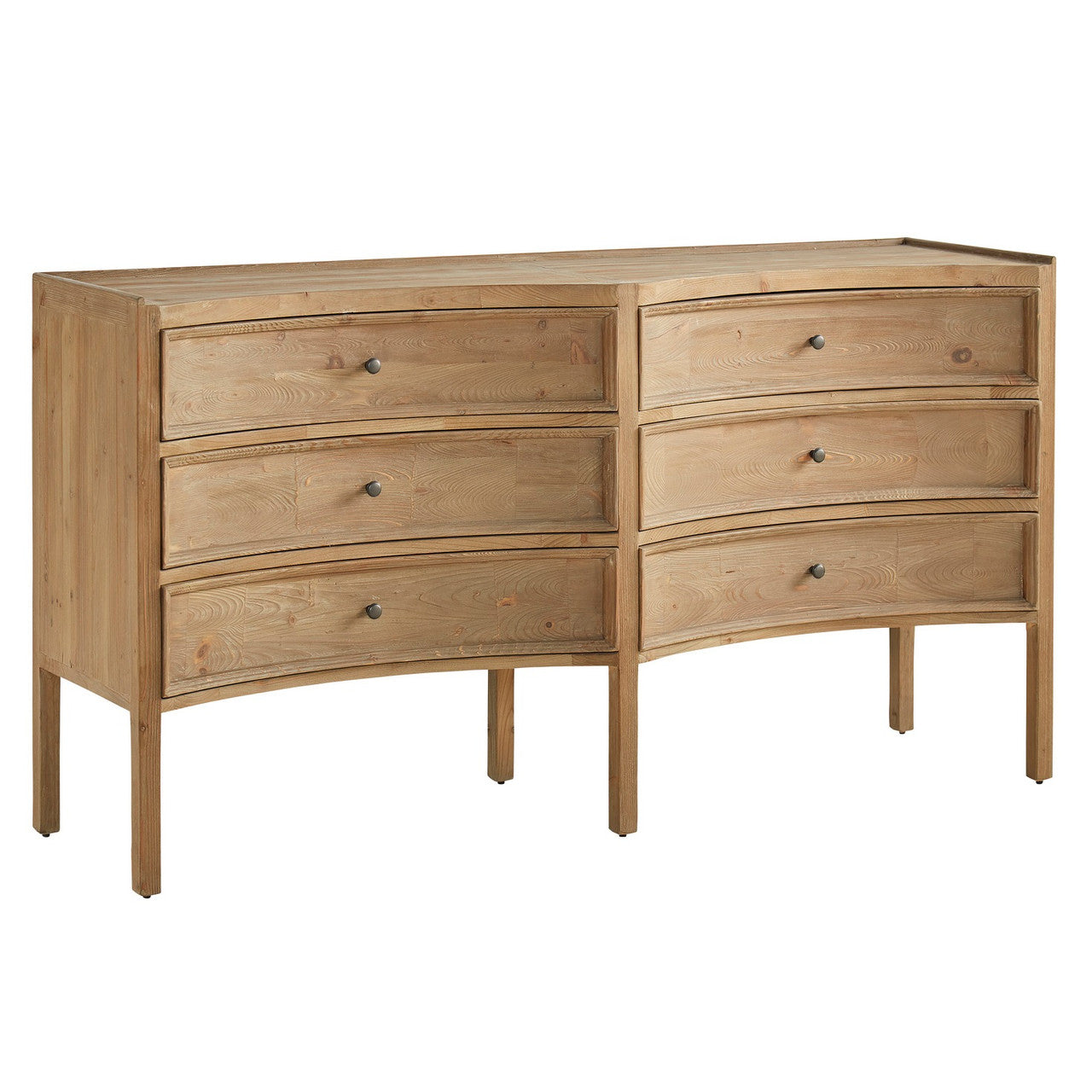 Styx Reclaimed Double Crescent 6 Drawers Chest 72"