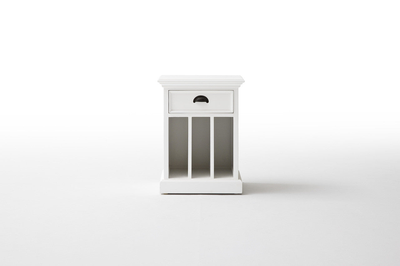 French Coastal Bedside Table with Dividers 18"